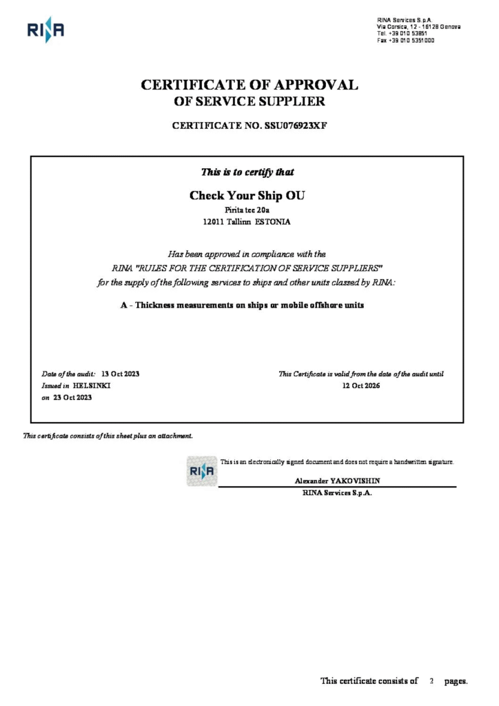 RINA : Italian Ship Classification Society